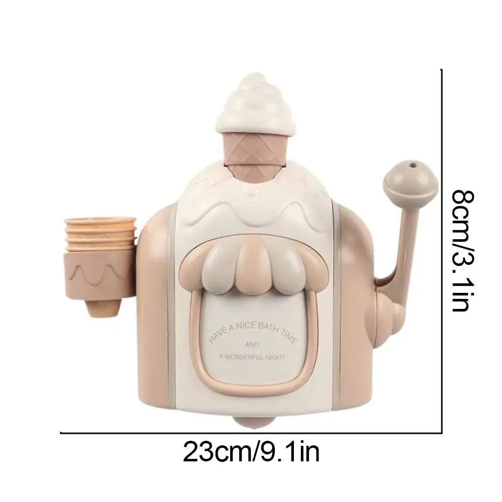Toddler Ice Cream Maker Foam Machine - Bath Time Car Toy for Kids Lovely Bubble Play Baby Shower Gift