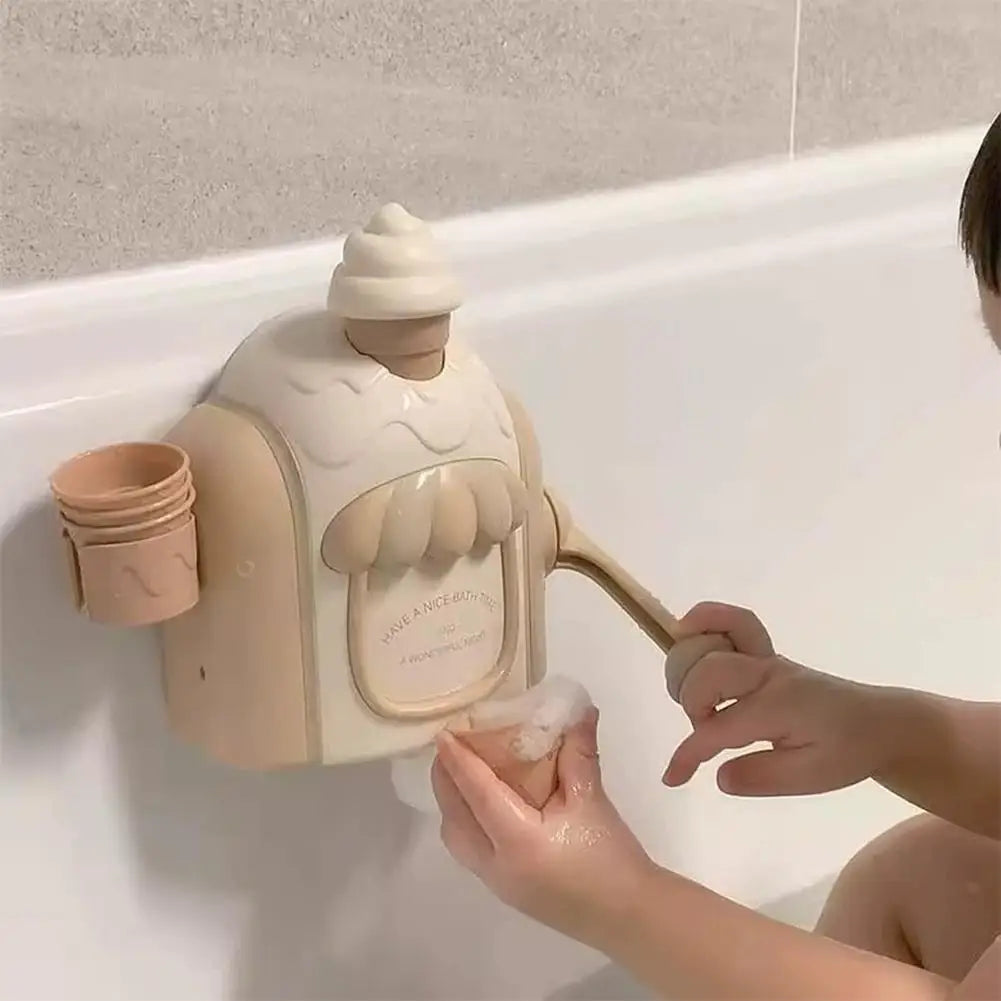 Toddler Ice Cream Maker Foam Machine - Bath Time Car Toy for Kids Lovely Bubble Play Baby Shower Gift