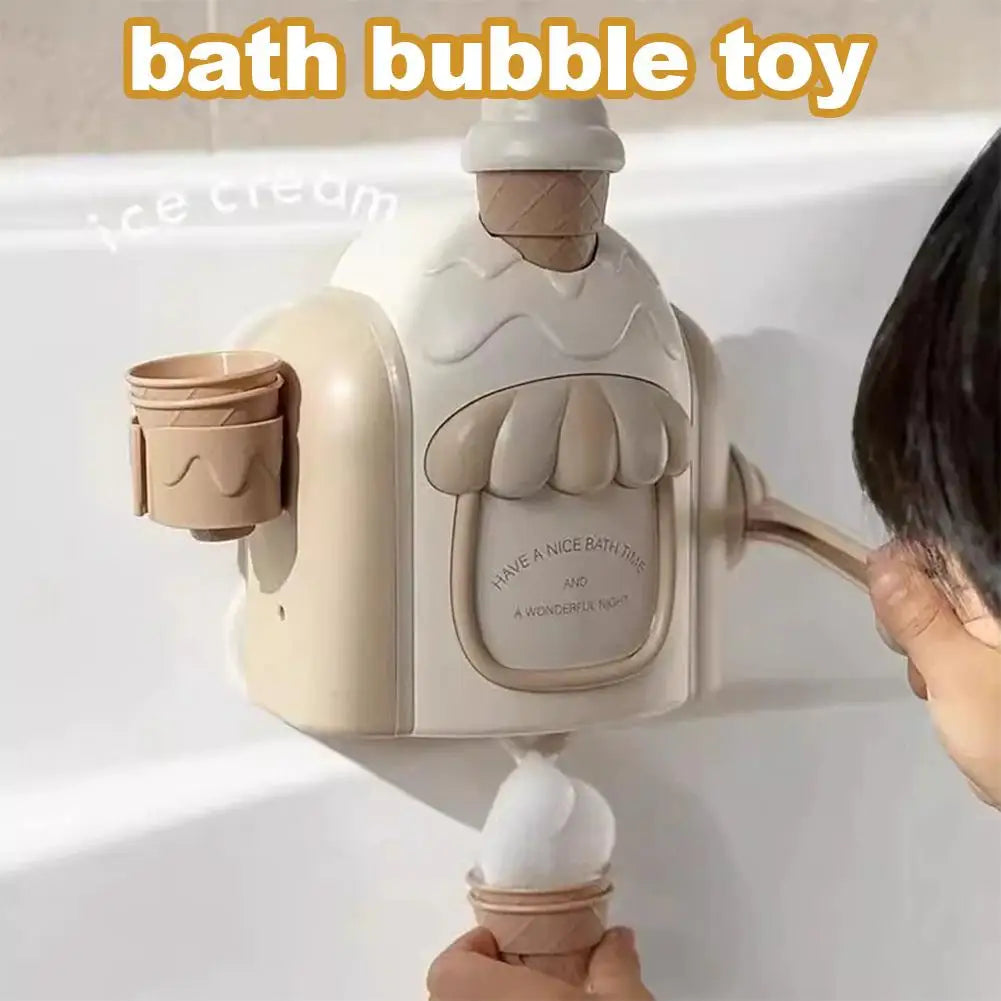 Toddler Ice Cream Maker Foam Machine - Bath Time Car Toy for Kids Lovely Bubble Play Baby Shower Gift