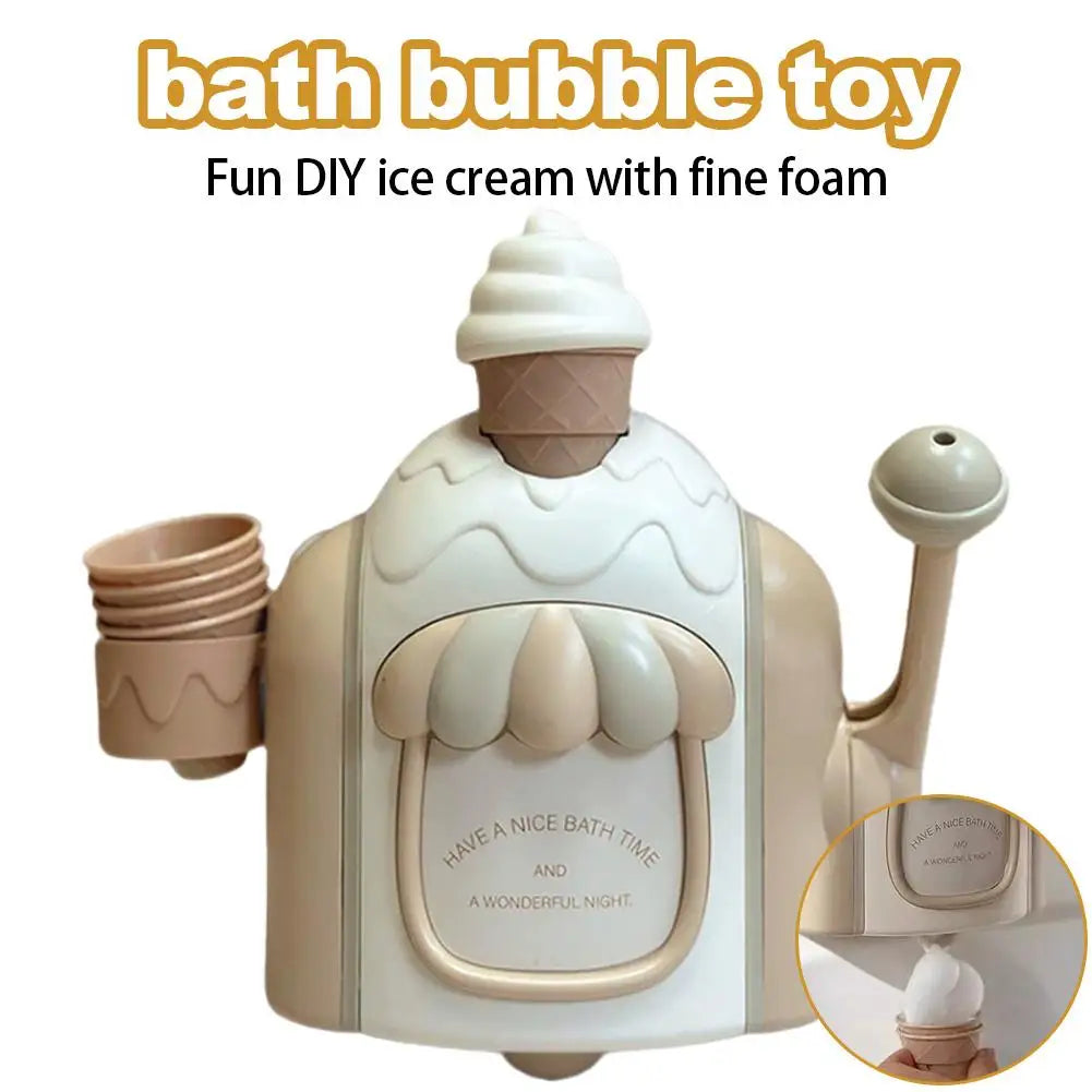 Toddler Ice Cream Maker Foam Machine - Bath Time Car Toy for Kids Lovely Bubble Play Baby Shower Gift