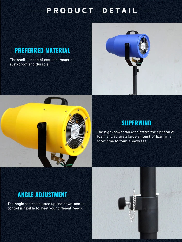 Waterproof 1000W Colorful Commercial Party Foam Machine Pool Bubble Foam Party Cannon Machine